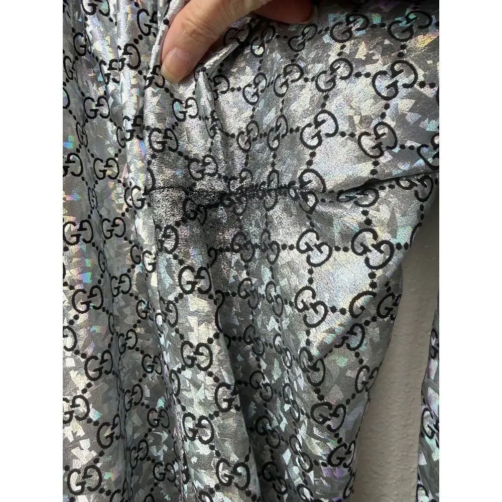 Gucci Silver GG Crystal Jogger Pants Men's M